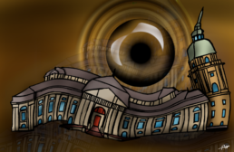 &bdquo;Im Blick des L&ouml;wen&ldquo; zeigt in digital gestalteter Form das Hessische Landesmuseum in Darmstadt. Ein Werk von Paul Heigel